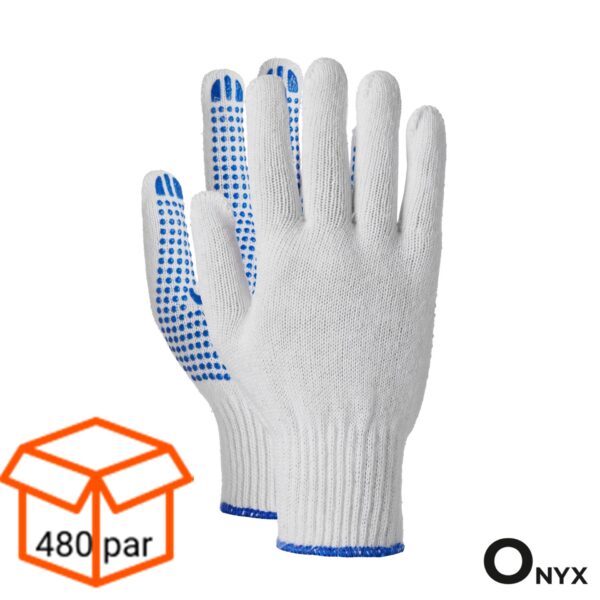 Rękawice robocze bawełniane NAKRAPIANE PVC Verken Dotka 480 PAR 0,92zł/para