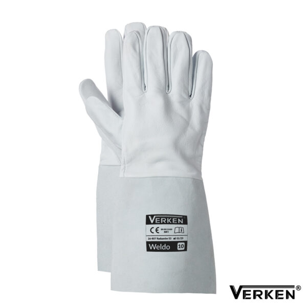 Rękawice spawalnicze skórzane wykończone szerokim mankietem Verken Weldo