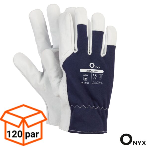 Rękawice robocze skórzane monterskie Verken Atlas 120 PAR -1 KARTON  4,32 zł brutto para