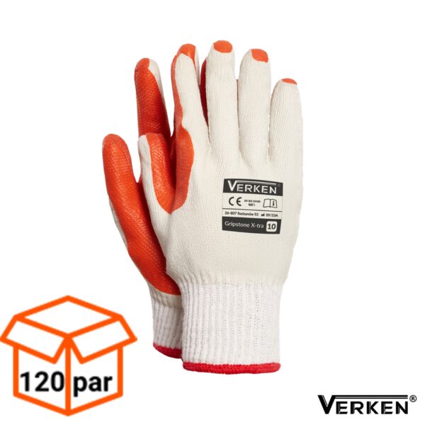 rękawice brukarskie mocne GRIPSTONE X-TRA BAWEŁNIANE 120 PAR -1 KARTON tylko 2,10 zł/para