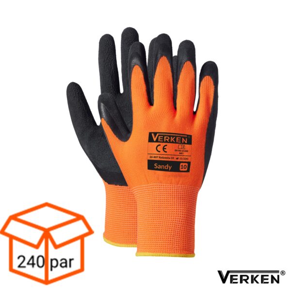 rękawice robocze powlekane lateksem Verken Sandy 240 PAR -1 KARTON 1,35 zł/para