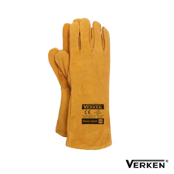 Rękawice Skórzane Spawalnicze Dwoina bydlęca długie Verken Honey Spark